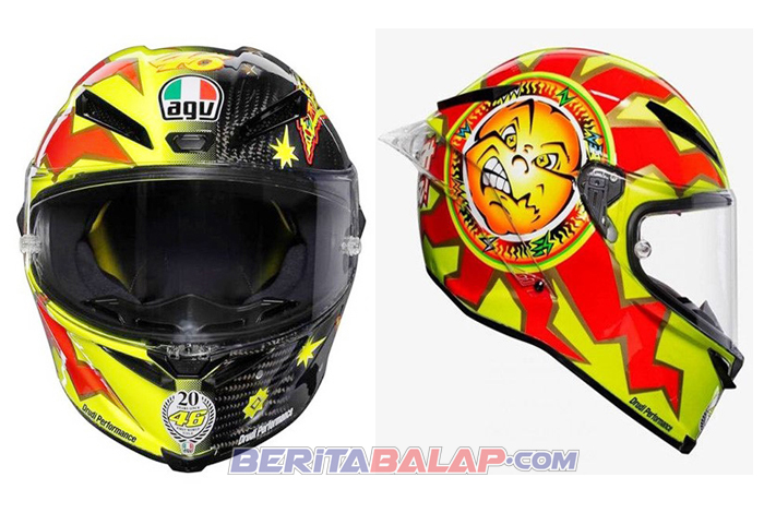 Rayakan 20 Tahun Sejak 'Juara Dunia 1997', Rossi Pakai Helm Khusus 'AGV  SoleLuna', Hanya 3000 Pieces !