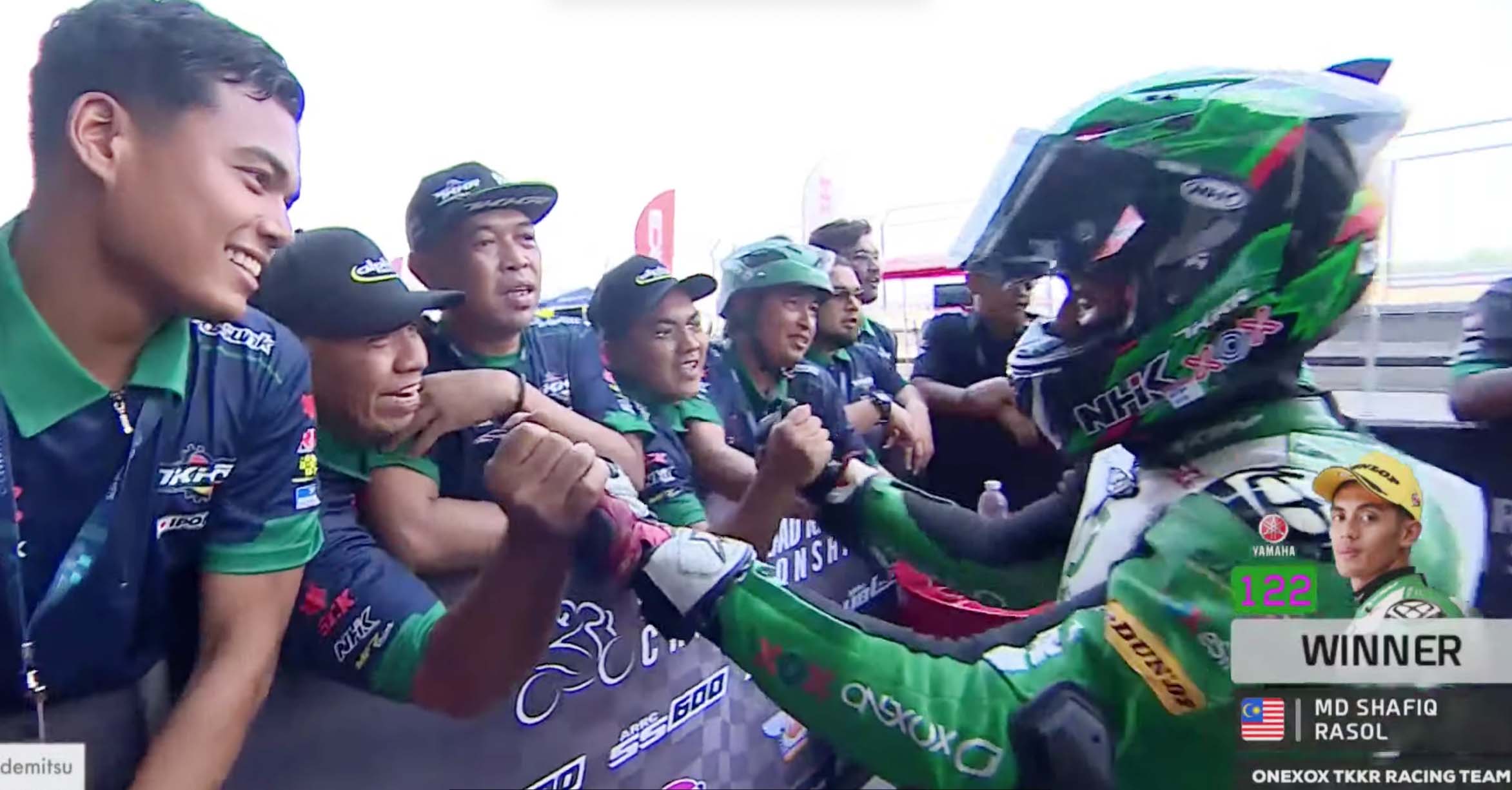 Hasil Race 1 UB150 ARRC 2023 Thailand : Rider Malaysia Shafiq Rasol Jawaranya, Helmnya NHK GP R Tech