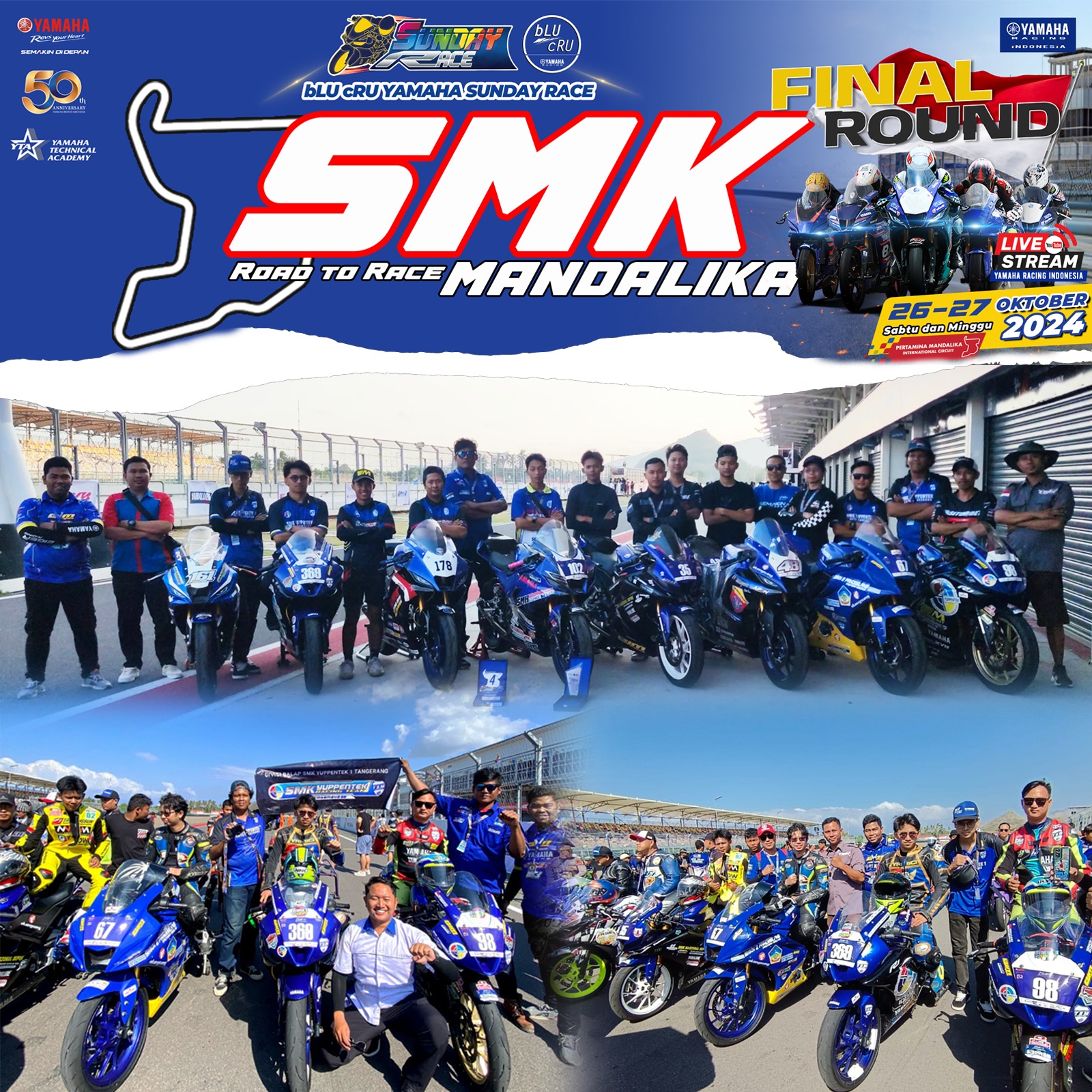 SMK Binaan Yamaha Goes TO Final YSR 2024 Mandalika