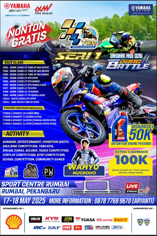 Yamaha Cup Race Kembali Sambangi Riau Setelah 2 Dekade, Gebrakan Baru dengan Aerox Alpha Drag Battle