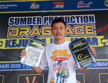 Perdana Ngegas, Anggi Gianturi Raih Double Winner di Kejurda Drag Race Jabar 2026 Cimahi