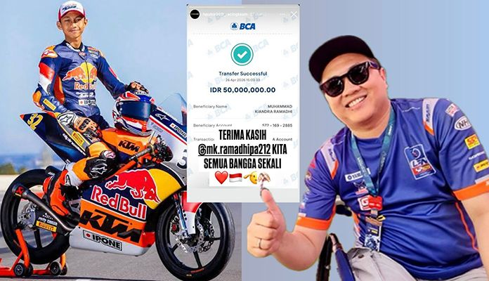 Haji Putra Kasih Bonus Uang 50 Juta Buat MK Ramadhipa Yang Podium Juara Race 2 Rookies Cup Jerez