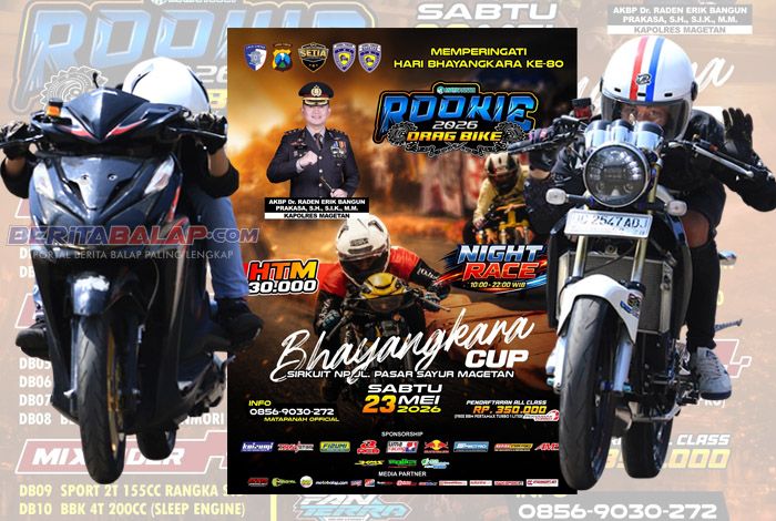 Matapanah Rookie Drag Bike Bhayangkara Cup 2026 Siap Digelar di Magetan (23 Mei)