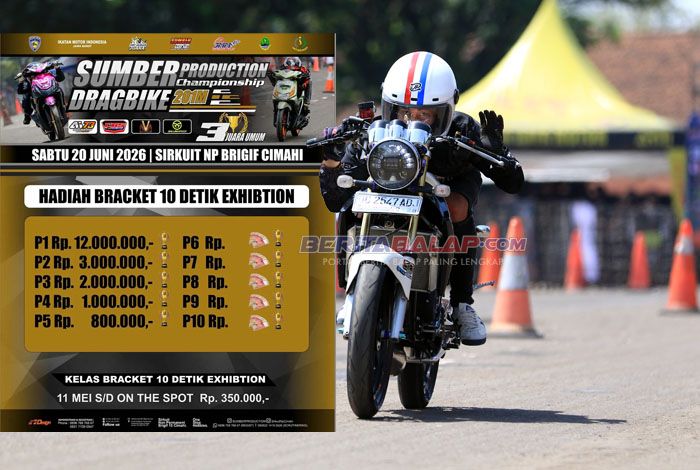 Sumber Production Drag Bike Championship 2026 Cimahi : Ada 3 JU dan Hadiah Rp 12 Juta Bagi Pemenang Kelas Exhibition