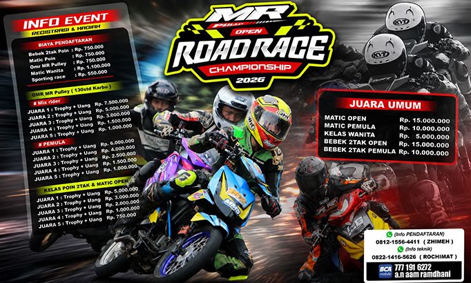Balap Matik Terlengkap Dan Hadiah Naik Drastis Di MR Pulley Road Race 2026 Ciamis (4-5 Juli)