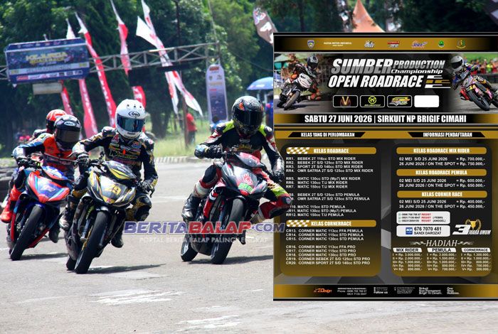 Sumber Production Open Road Race 2026 Cimahi Perebutkan 3 Juara Umum Sekaligus
