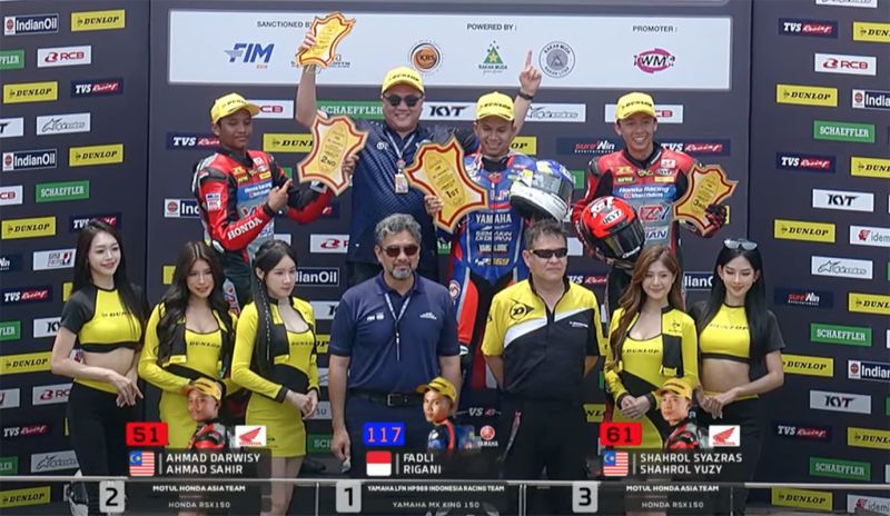 Fadli Rigani Jawara Race 2 UB150 ARRC 2026 Sepang, Haji Putra Ikut Rayakan di Podium