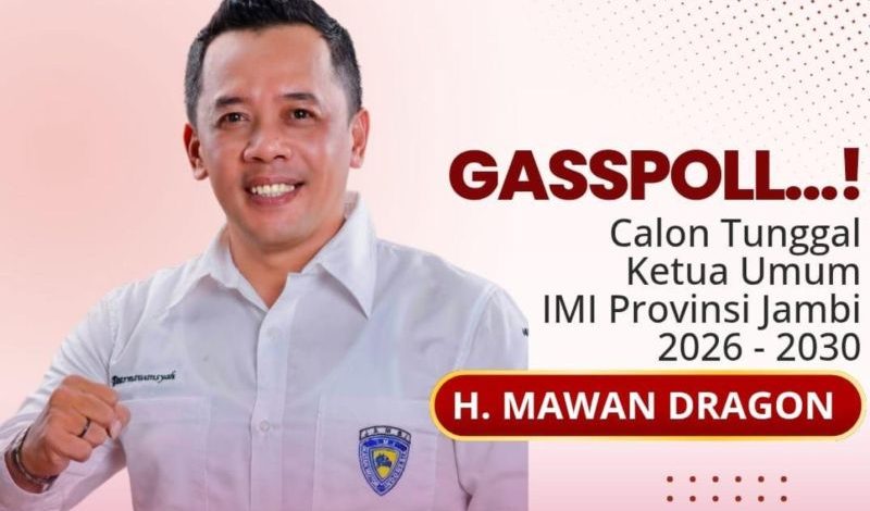 Haji Mawan Dragon Calon Tunggal Ketum IMI Jambi 2026-2030, Calon Lain Tidak Serahkan Berkas Sampai Batas Waktu Sabtu Sore